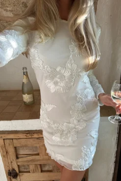 Sale BYIC Malouic Mesh Dress A23748 White Flower