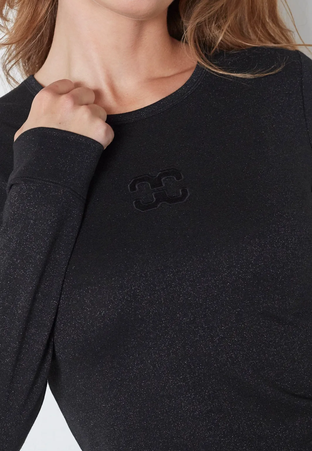 New Co´Couture Mannycc Lurex Emb L/S Tee 33210 96
