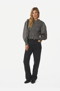 Discount Neo Noir Marcia Check Blouse 166893 132