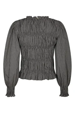 Discount Neo Noir Marcia Check Blouse 166893 132