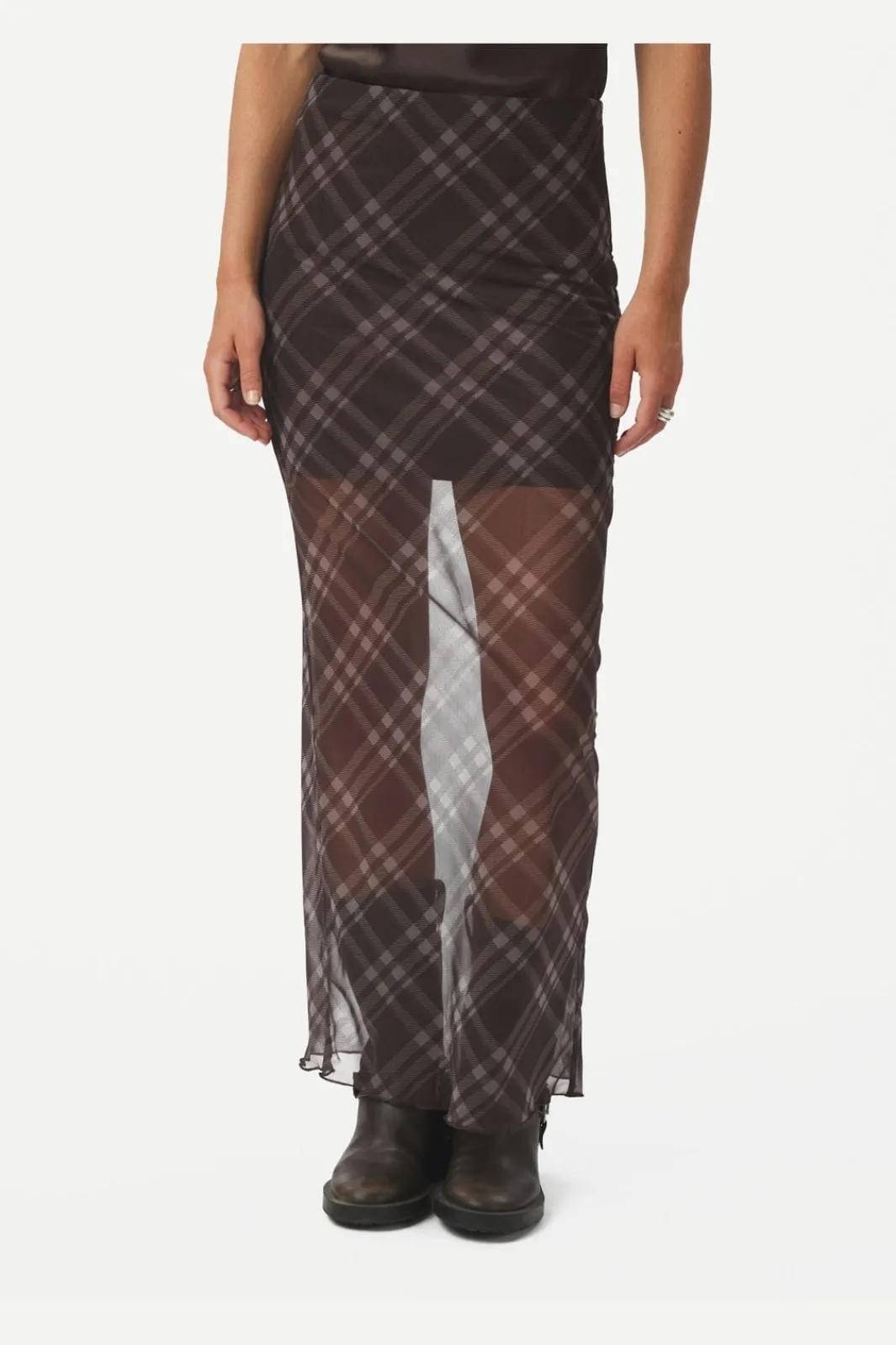 Online Neo Noir Marlise Check Mesh Skirt 167207 676