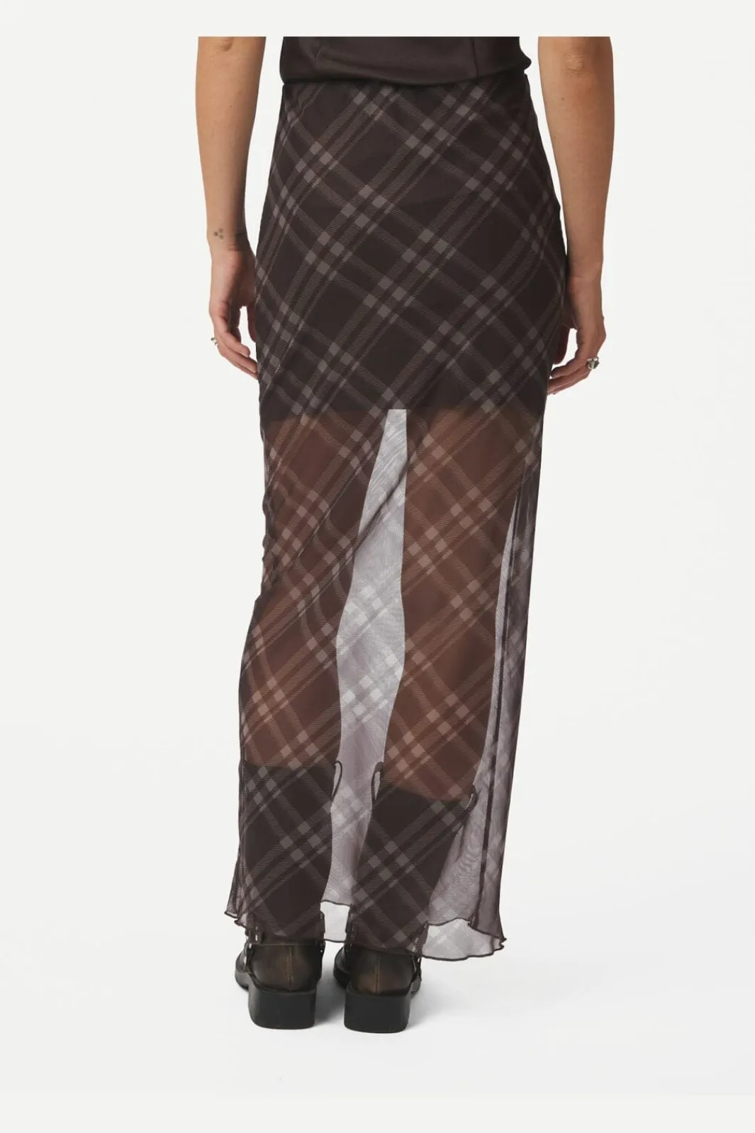 Online Neo Noir Marlise Check Mesh Skirt 167207 676