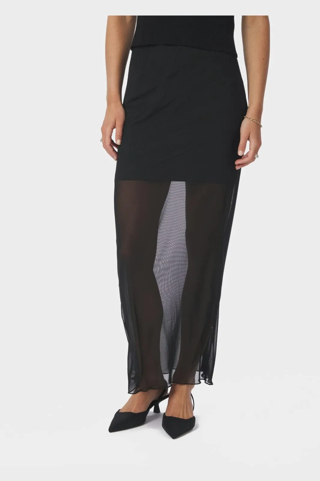 Online Neo Noir Marlise Mesh Skirt 166014 100