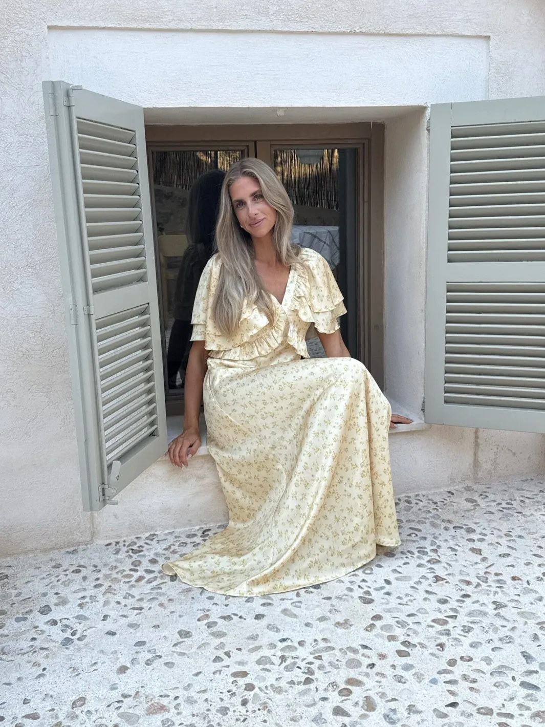 Hot BYIC Marthaic Maxi Dress A23935 Yellow Flower Print