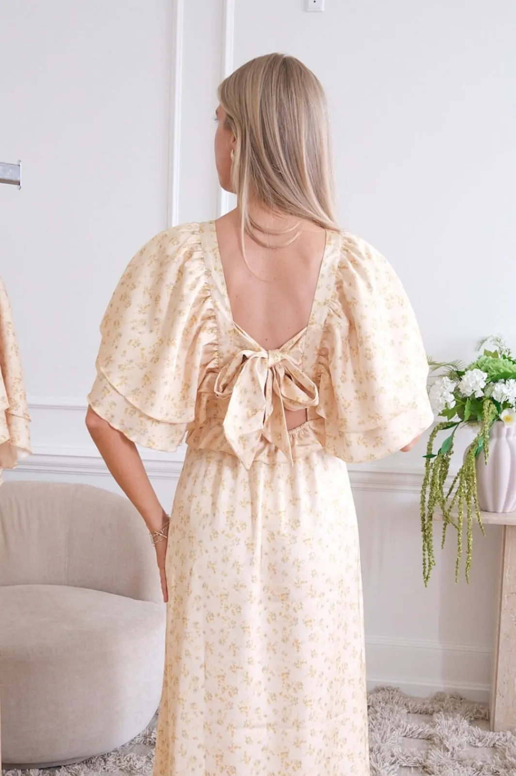 Hot BYIC Marthaic Maxi Dress A23935 Yellow Flower Print