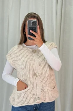 Clearance A-bee Marya Vest Beige