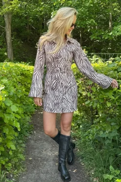 BYIC Maryic Dress A23936 Brown Zebra