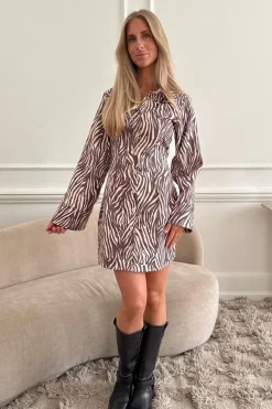 BYIC Maryic Dress A23936 Brown Zebra