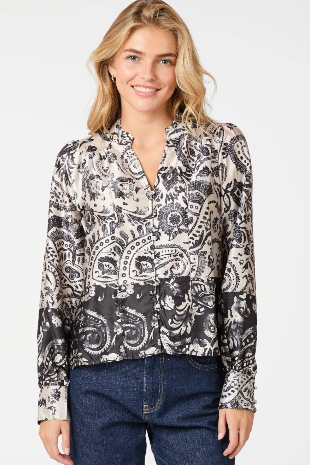 Neo Noir Massima Deco Paisley Blouse 164308 Creme