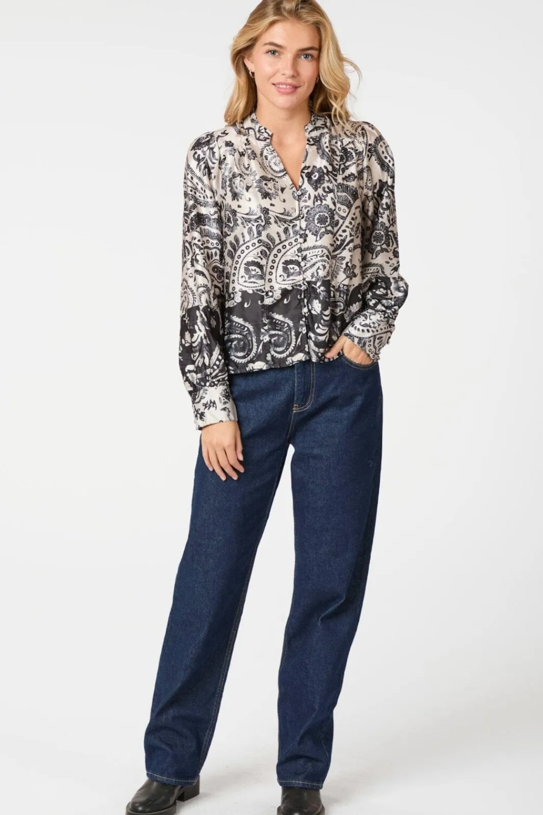 Neo Noir Massima Deco Paisley Blouse 164308 Creme