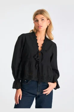 Outlet Neo Noir Matsi Embroidery Blouse Black
