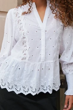 Sale Neo Noir Maviana Emb Blouse White
