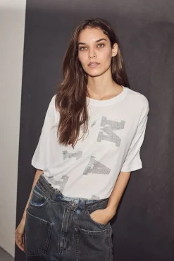 New Haute L'Amitié Maxi Reverse Logo Tee HL10231 White/Black Print