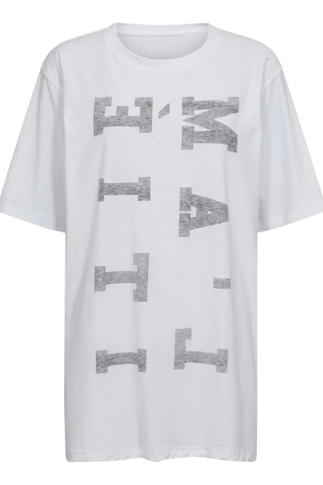 New Haute L'Amitié Maxi Reverse Logo Tee HL10231 White/Black Print