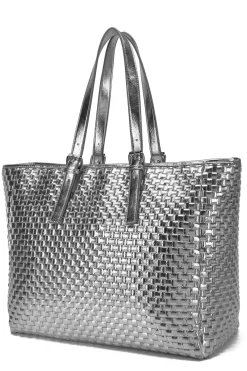 Sale Núnoo Maxi Shopper Braided Recycled Cool 70239111 Silver