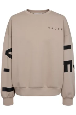 Best Haute L'Amitié Maxi Split Logo Sweat HL10413 Beige