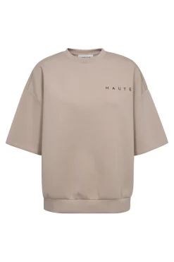 Discount Haute L'Amitié Maxi Split Ss Logo Sweat HL10461 Beige