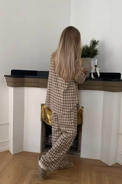 Online BYIC Mayaic Pants bbc Beige Black Checks