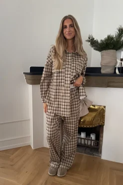 Online BYIC Mayaic Pants bbc Beige Black Checks