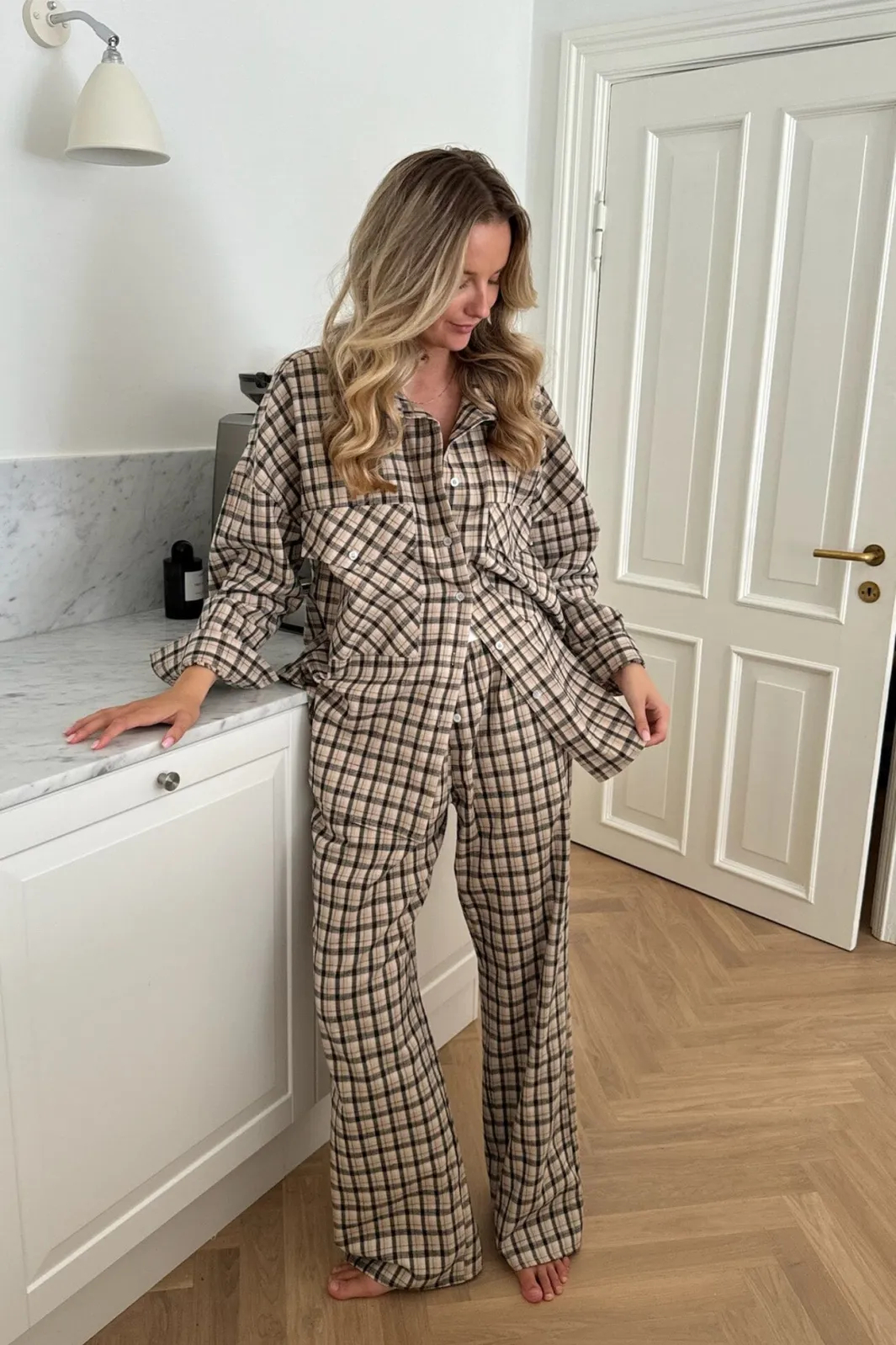 Online BYIC Mayaic Pants bbc Beige Black Checks