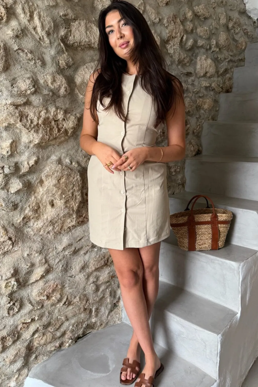 Clearance BYIC Mayic Dress A23804 Beige