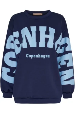 New Marta Du Chateau Mdchibiscus Sweatshirt 22659 Navy/Sky