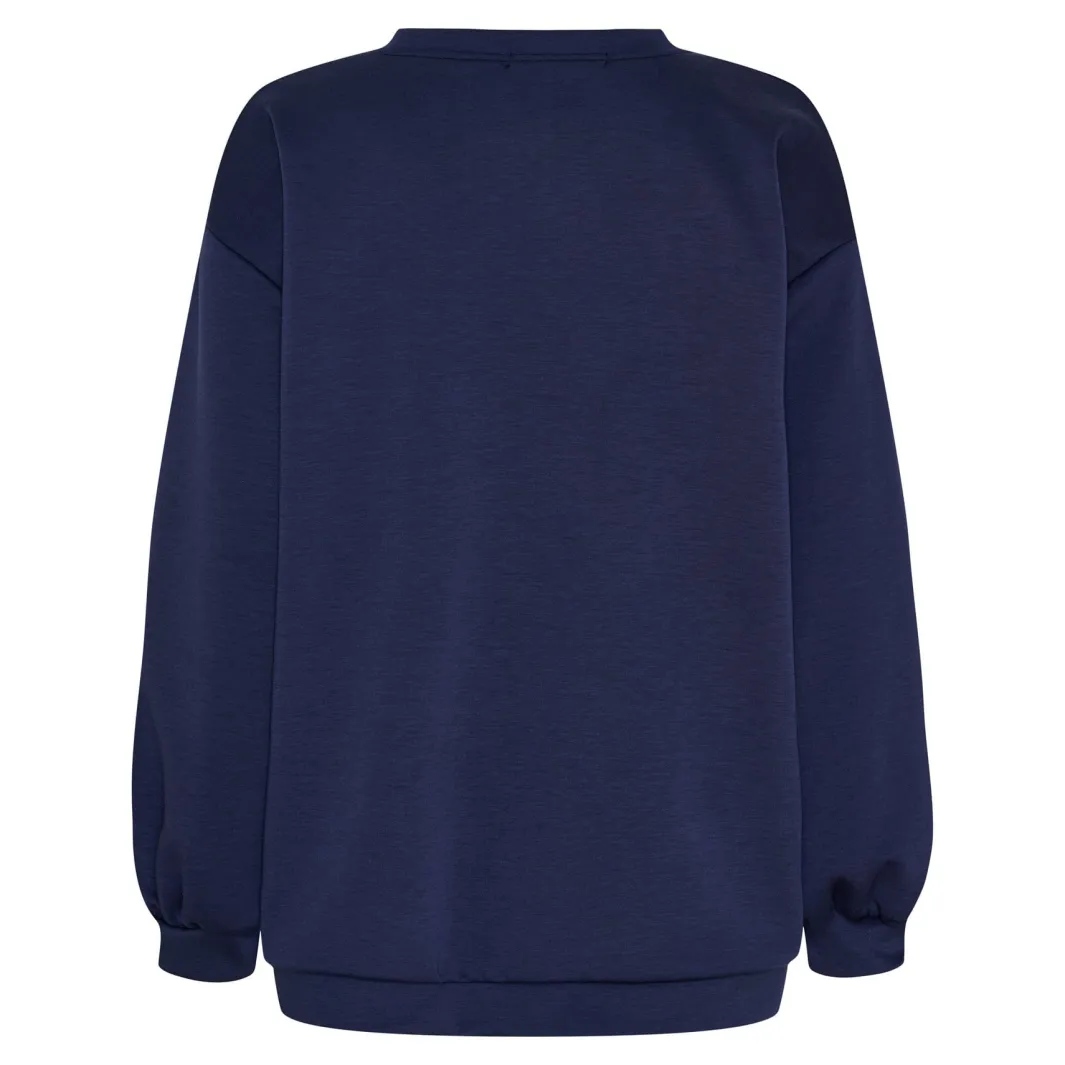 New Marta Du Chateau Mdchibiscus Sweatshirt 22659 Navy/Sky
