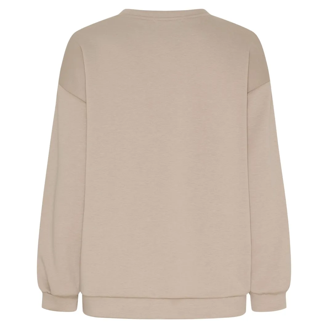 New Marta Du Chateau Mdchibiscus Sweatshirt 22659 Beige New