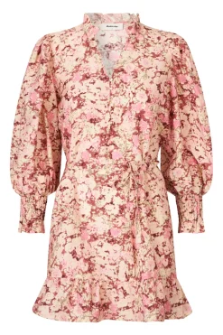 New Modström Meliamd Print Ls Dress 11507 Pink Blossom