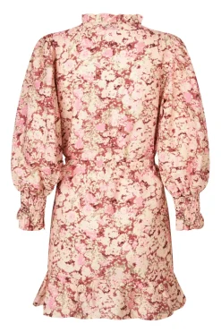 New Modström Meliamd Print Ls Dress 11507 Pink Blossom