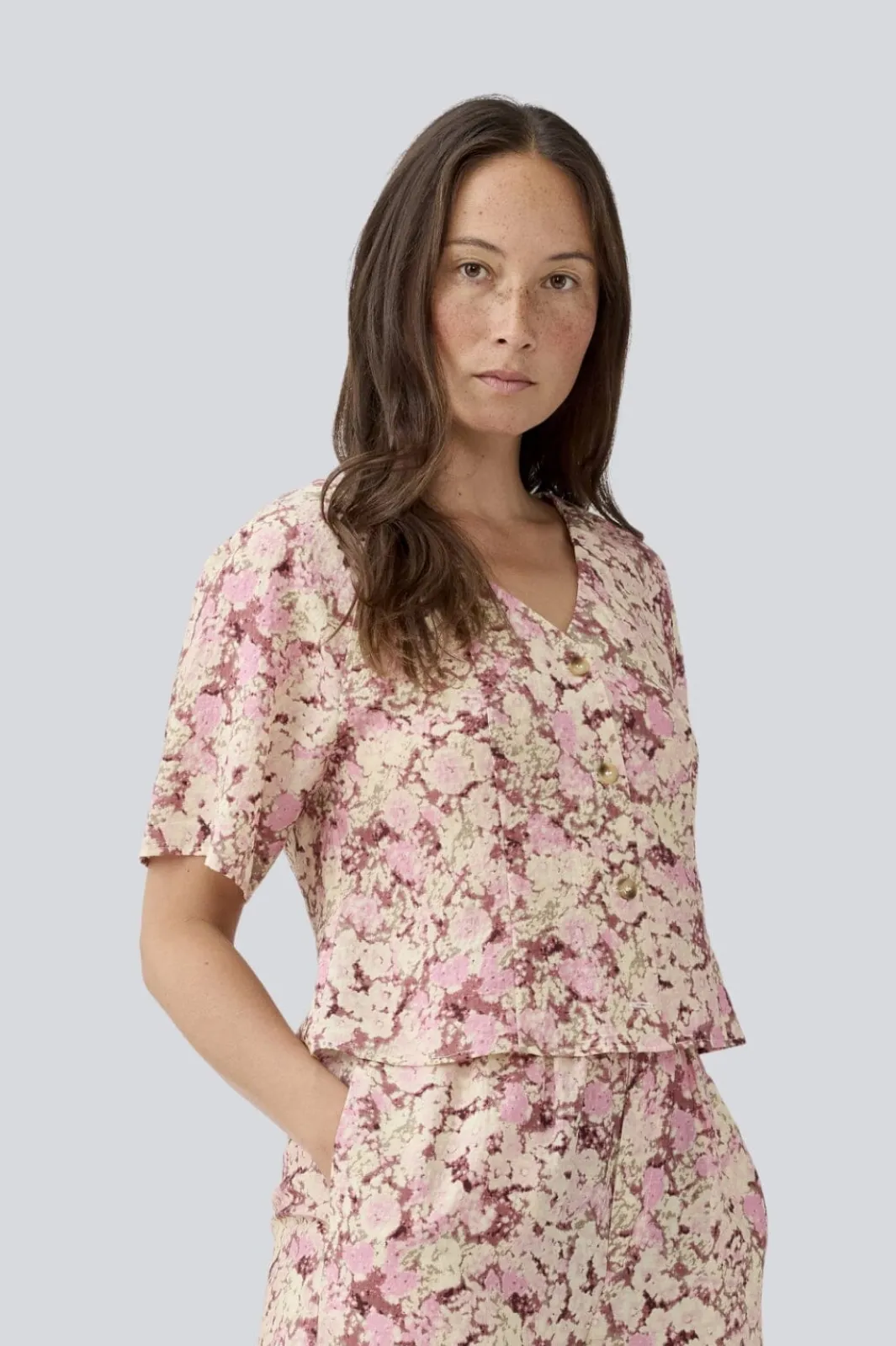 Sale Modström Meliamd Print Top 11507 Pink Blossom