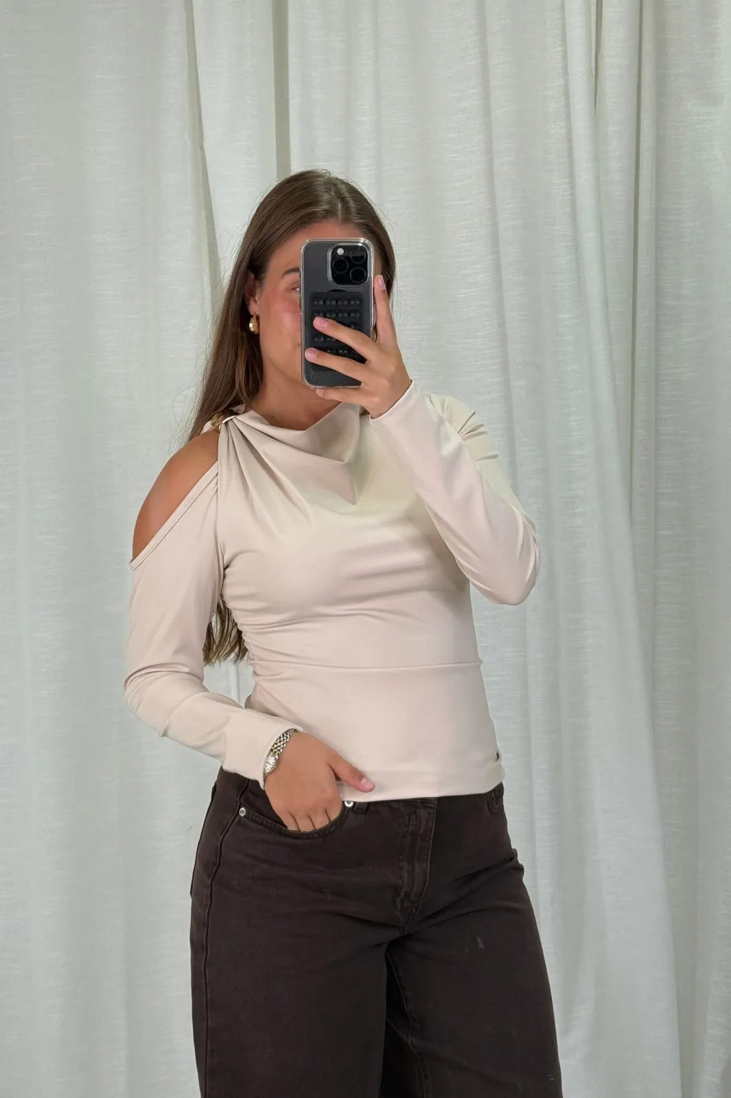 Discount A-bee Melinda Blouse Taupe
