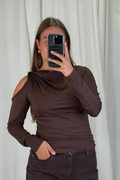 A-bee Melinda Blouse Dark Brown