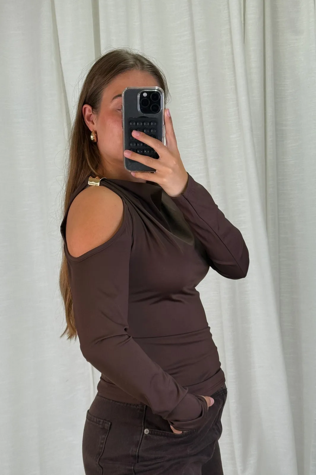 A-bee Melinda Blouse Dark Brown