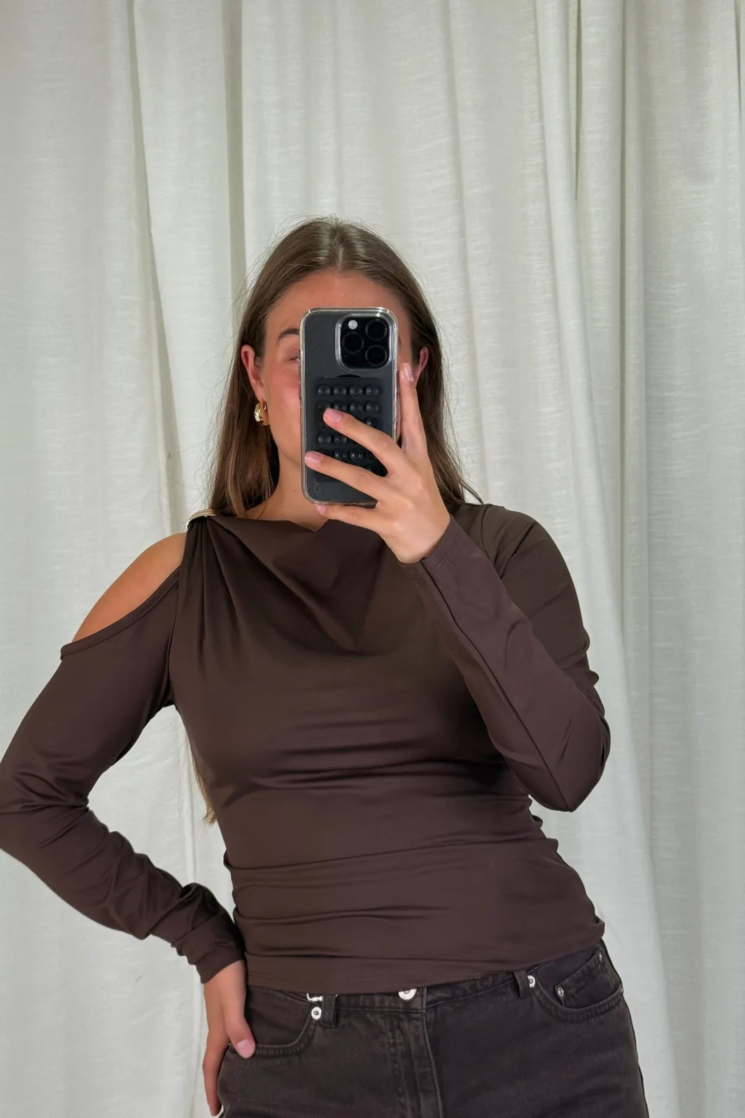 A-bee Melinda Blouse Dark Brown