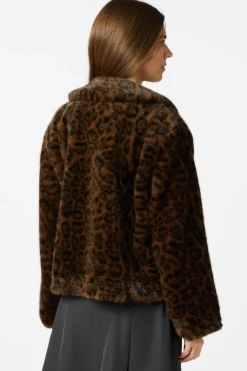 Hot Neo Noir Melodie Leo Faux Fur Jacket Dark Brown