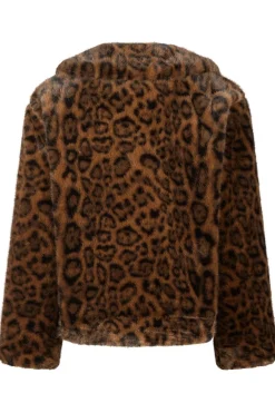 Hot Neo Noir Melodie Leo Faux Fur Jacket Dark Brown