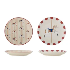 Clearance Bloomingville Merry-go-round Tallerken, Rød, Stentøj 82062866 Red