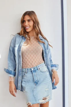 Hot Hype The Detail Mesh Blouse 81 Sand