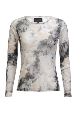 Outlet Liberte Mesh Ls Tshirt 22065 Black Grey Marble
