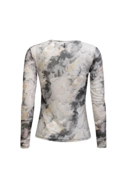 Outlet Liberte Mesh Ls Tshirt 22065 Black Grey Marble
