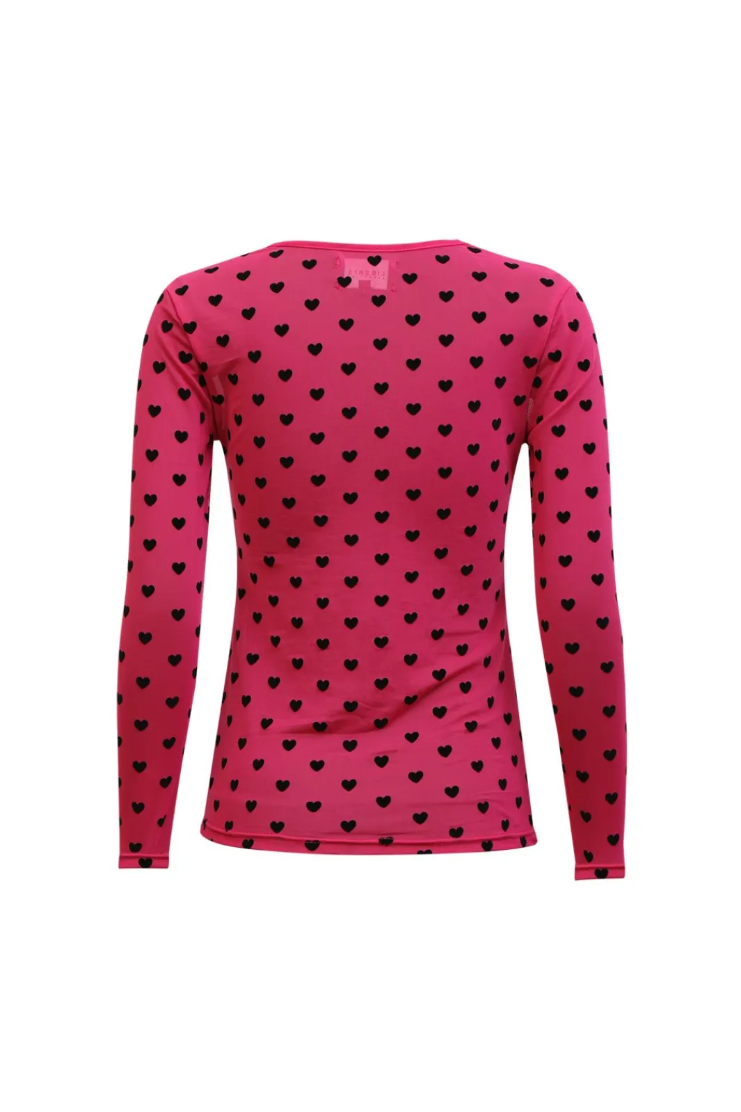 New Liberte Mesh Ls Tshirt 22065 Dark Pink Black Flock Heart