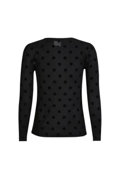 Sale Liberte Mesh Ls Tshirt 22065 Black Big Flock Dot