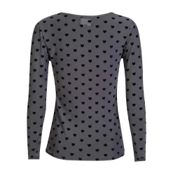 Discount Liberte Mesh Ls Tshirt 22065 Grey Black Flock Heart