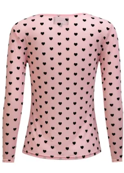 Discount Liberte Mesh Ls Tshirt 22065 Rose Black Flock Heart