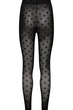Clearance Liberte Mesh-Legging Black Flock Bow
