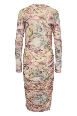 Outlet Liberte Mesh-Ls-Long-Dress 22219 Multi Marble