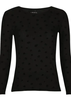 Clearance Liberte Mesh-Ls-Tshirt 22065 Black Flock Leo