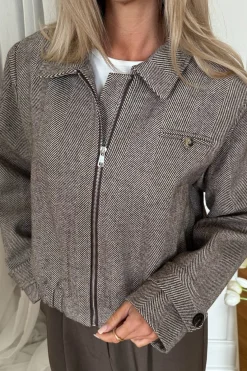 New BYIC Miaic Short Jacket A23919 Brown Stripes