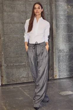 Discount Haute L'Amitié Michelle Check Tailor Tie Pants HL10305 Grey